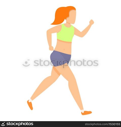 Sexy girl running icon. Cartoon of sexy girl running vector icon for web design isolated on white background. Sexy girl running icon, cartoon style
