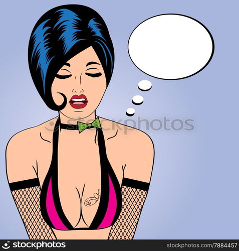 sexy horny woman in comic style, xxx vector illustration