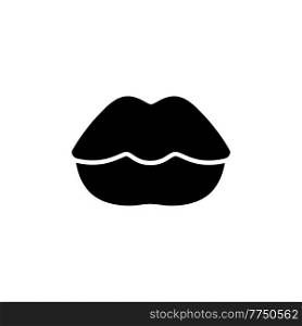 Sexy lips, female beautiful close mouth, black Illustration drawn by the cartoon style. Sexy black lips, female beauty mouth, cartoon style