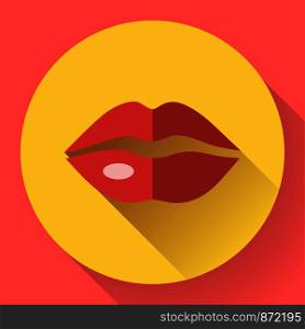 Sexy Lips Vector Icon. Flat designed style.. Sexy Lips Vector Icon