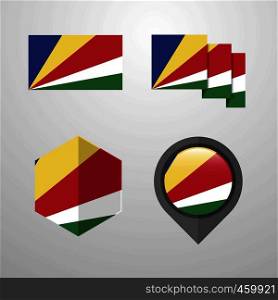 Seychelles flag design set vector