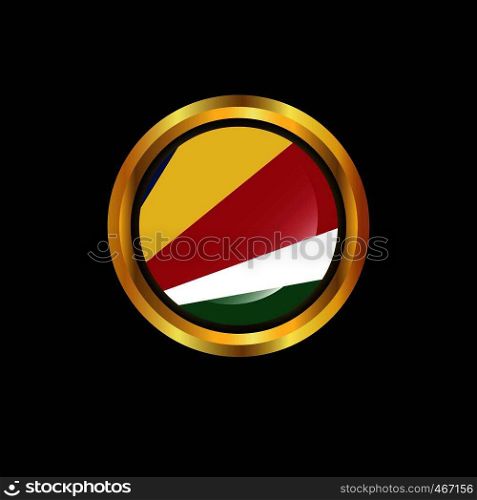 Seychelles flag Golden button