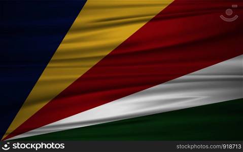 Seychelles flag vector. Vector flag of Seychelles blowig in the wind. EPS 10.