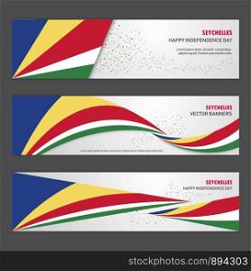 Seychelles independence day abstract background design banner and flyer, postcard, landscape, celebration vector illustration