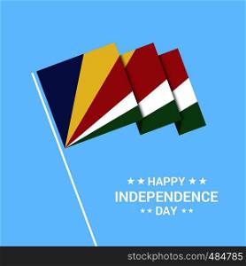Seychelles Independence day typographic design with flag vector