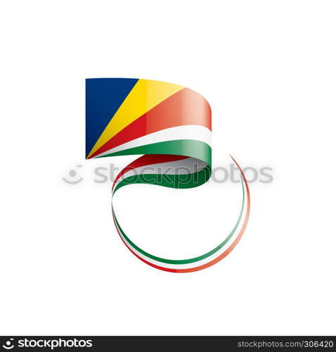 Seychelles national flag, vector illustration on a white background. Seychelles flag, vector illustration on a white background