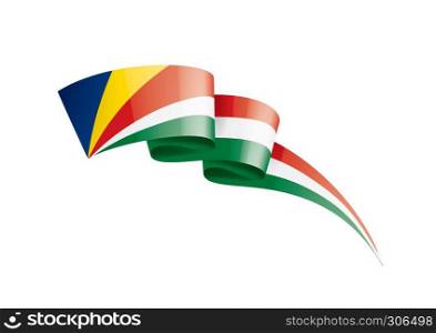 Seychelles national flag, vector illustration on a white background. Seychelles flag, vector illustration on a white background