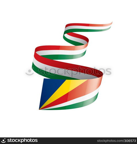 Seychelles national flag, vector illustration on a white background. Seychelles flag, vector illustration on a white background