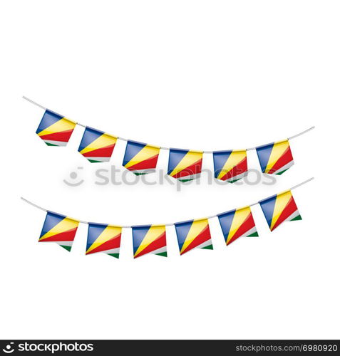 Seychelles national flag, vector illustration on a white background. Seychelles flag, vector illustration on a white background