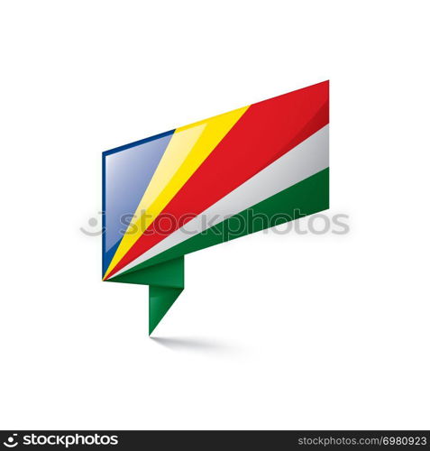 Seychelles national flag, vector illustration on a white background. Seychelles flag, vector illustration on a white background