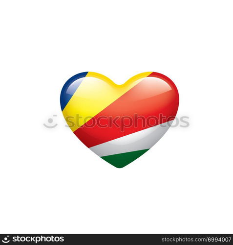 Seychelles national flag, vector illustration on a white background. Seychelles flag, vector illustration on a white background