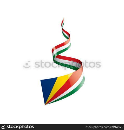 Seychelles national flag, vector illustration on a white background. Seychelles flag, vector illustration on a white background