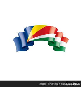 Seychelles national flag, vector illustration on a white background. Seychelles flag, vector illustration on a white background