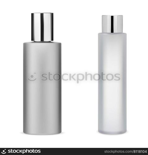 Sh&oo bottle mockup. Plastic cosmetic package blank for shower gel, closed beauty container, realistic design. Bathroom beauty collection of liquid soap and lotion template set. Sh&oo bottle mockup. Plastic cosmetic package blank