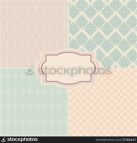 Shabby chic patterns and seamless backgrounds. Ideal for printing onto fabric and paper or scrap booking.