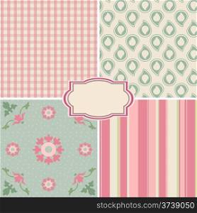 Shabby Chic Rose Patterns and seamless backgrounds. Ideal for printing onto fabric and paper or scrap booking.