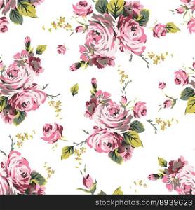 Shabby chic vintage roses seamless pattern vector image