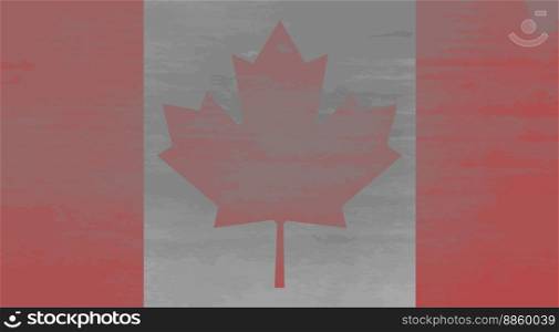 Shabby flag of Canada. National and weathered, country patriotic, texture aged, material antique. Vector art design abstract unusual fashion illustration. Shabby Flag of Canada