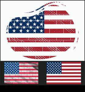 Shabby flag of USA