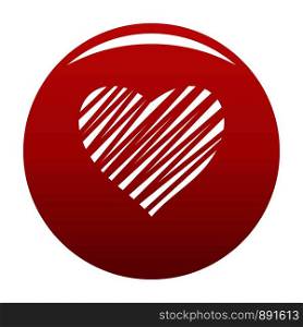 Shaded heart icon. Simple illustration of shaded heart vector icon for any design red. Shaded heart icon vector red