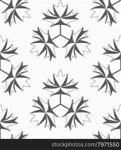 Shades of gray maple leaves with three turn.Seamless stylish geometric background. Modern abstract pattern. Flat monochrome design.