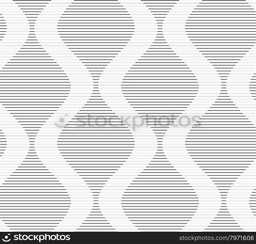 Shades of gray striped bulging waves.Seamless stylish geometric background. Modern abstract pattern. Flat monochrome design.