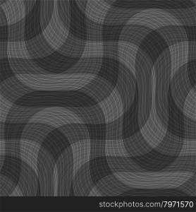 Shades of gray textured crossing waves.Seamless stylish geometric background. Modern abstract pattern. Flat monochrome design.