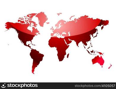 shades of red abstract world map with light reflection
