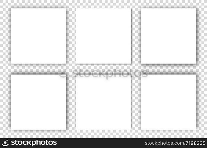 shadow effect set of paper transparent background vector
