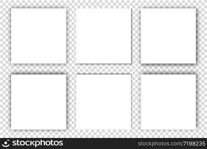 shadow effect set of paper transparent background vector
