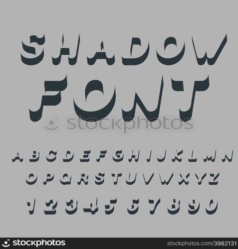 Shadow font. Set of letters of drop shadow. 3D letters of alphabet. silhouette ABC&#xA;