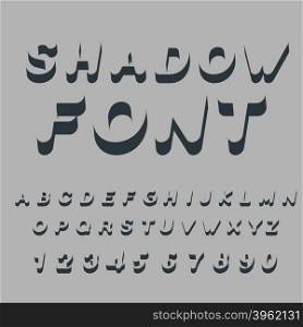 Shadow font. Set of letters of drop shadow. 3D letters of alphabet. silhouette ABC&#xA;