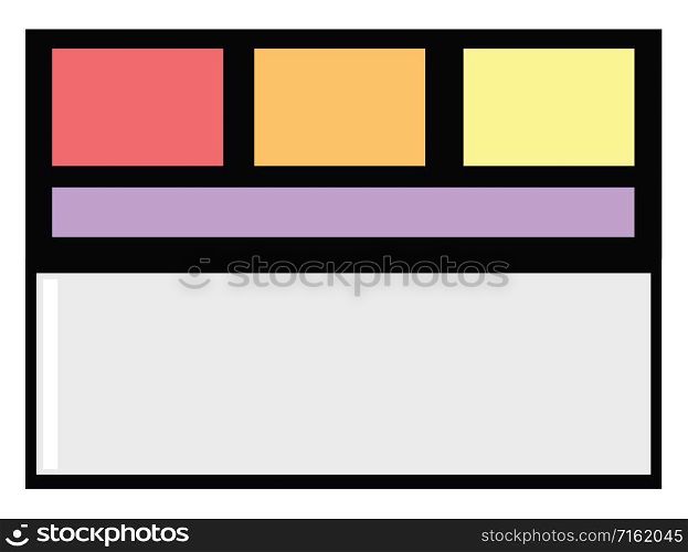 Shadow palette, illustration, vector on white background.
