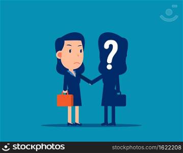 Shaking and agreement with anonymous person. Business deal concept. Flat cartoon vector illustration design