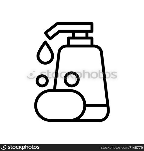 Shampoo bottle and soap icon vector design template flat style isolated on white background