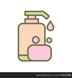 Shampoo bottle icon vector design template flat style isolated on white background