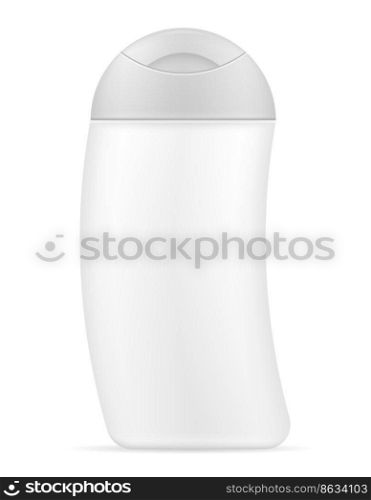 shampoo in a plastic bottle for washing hair empty template blank stock vector illustration isolated on white background