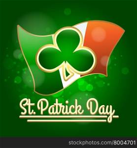 Shamrock against Irish flag. St. Patrick&rsquo;s Day Design.