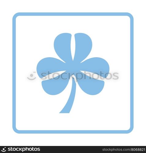 Shamrock icon. Blue frame design. Vector illustration.