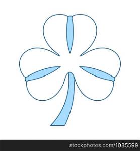 Shamrock Icon. Thin Line With Blue Fill Design. Vector Illustration.