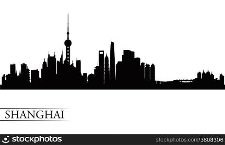 Shanghai city skyline silhouette background, vector illustration&#xA;
