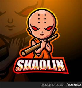 Shaolin mascot esport logo design