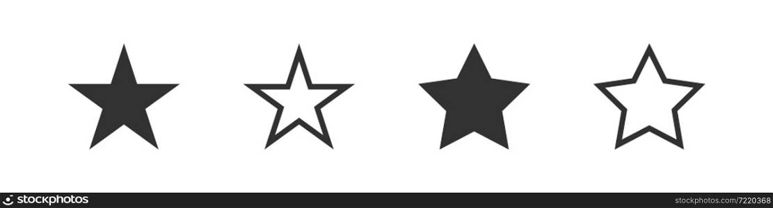 Shape star icon. Black and outline illustration. Isolated star symbol in vector flat style.