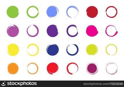 Shape with paint. Grunge round stamp. Color brush with splash. Circle texture with ink. Design banner for text. Abstract template for japan background. Draw element for presentation, poster. Vector.. Shape with paint. Grunge round stamp. Color brush with splash. Circle texture with ink. Design banner for text. Abstract template for japan background. Draw element for presentation, poster. Vector