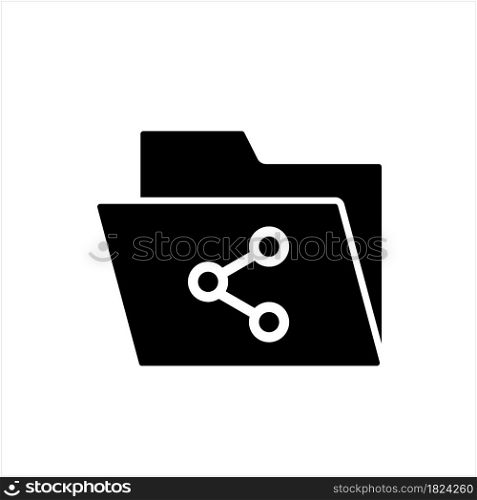 Share Folder Icon, Folder That Has Permission For Other People User To View Or Edit Vector Art Illustration