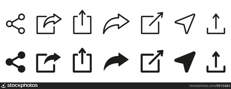 Share Link Button for Social Media Line and Silhouette Icon. Arrows Symbol Share Link for Web Site Outline Icon. Send Data Sign Linear Pictogram. Editable Stroke. Isolated Vector Illustration.. Share Link Button for Social Media Line and Silhouette Icon. Arrows Symbol Share Link for Web Site Outline Icon. Send Data Sign Linear Pictogram. Editable Stroke. Isolated Vector Illustration