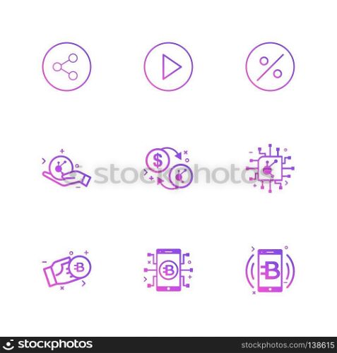 Share , play , percentage , safe , crypto currency , ic ,bitcoin , mobile ,icon, vector, design,  flat,  collection, style, creative,  icons