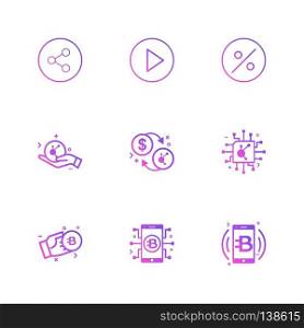Share , play , percentage , safe , crypto currency , ic ,bitcoin , mobile ,icon, vector, design,  flat,  collection, style, creative,  icons
