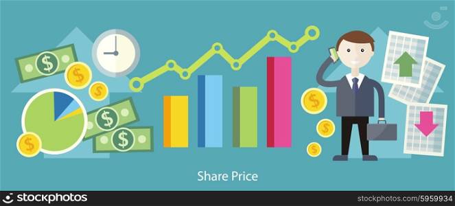 Share price exchange concept design