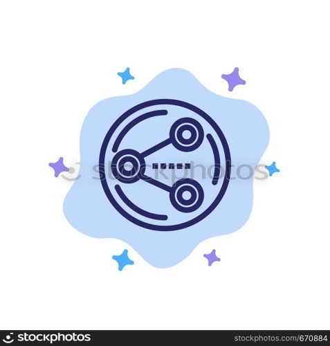 Share, Sharing, Social, Media Blue Icon on Abstract Cloud Background